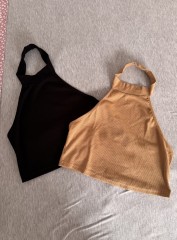 Pack 2 top negro y camel