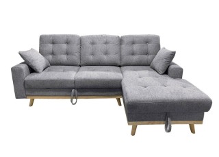 Sofá cama chaise longue cama gris NURIA