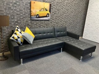 Sofá chaise longue cama negro polipiel MODELO KM