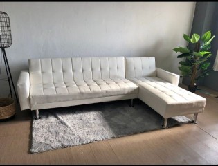 Sofá chaise longue cama blanco polipiel modelo KM!! hacemos envíos a domicilio