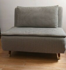 Sofá cama de 1 plaza con estampado de pata de gallo