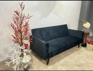 Sofá cama negro terciopelo MODELO OSLO!!Entregas rápidas