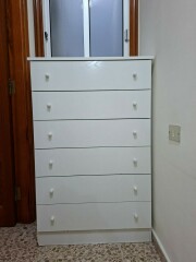 Gavetero blanco de 6 cajones